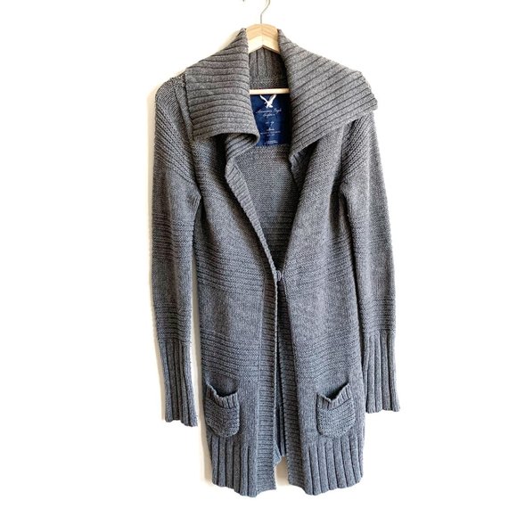 American Eagle Outfitters | Long Grey Cardigan - Picture 6 of 13